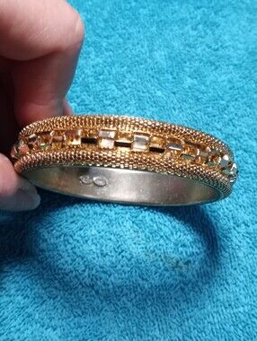 Gold-Tone Women's Decorative Bangle Bracelet